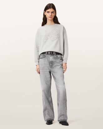 AllSaints Cotton Blake Wide Leg Denim Jeans, Size: 24