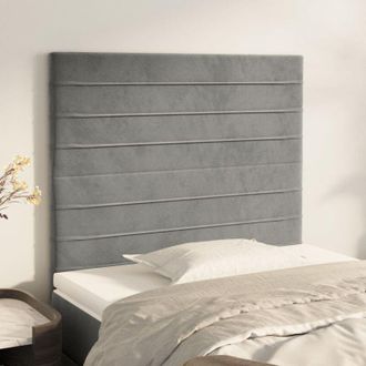 vidaXL Cabeceros 2 Unidades De Terciopelo Gris Claro 90x5x78/88 Cm Vidaxl