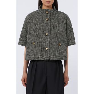 Max Mara Farneto Alpaca, Wool & Silk Knit Cape in Black at Nordstrom, Size Medium