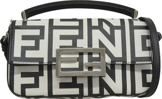 Fendi Black White Leather Pouch (Pre-Owned)