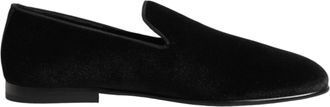 Dolce & Gabbana Black Leather Suede Slip On Loafers Dress Mens Shoes