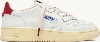 Autry SNEAKERS MEDALIST LOW IN PELLE BIANCA E SUEDE DEEP CLARET