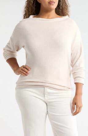 Renee C Brushed Knit Long Sleeve Top in Oatmeal at Nordstrom Rack, Size 1X