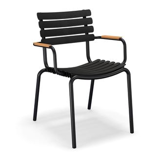 Houe ReCLIPS Outdoor Dining Armlehnstuhl, schwarz / Bambus