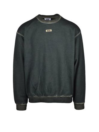 GCDS Green Cotton Distressed Sweatshirt