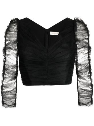 Zimmermann Top crop con ruches - Nero