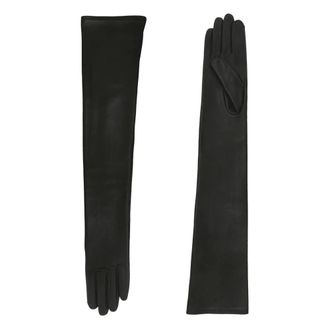 Agnelle Glamour Satijnen Handschoenen - Dames - Accessoires - Zwart - Maat: 7 IN Satijn