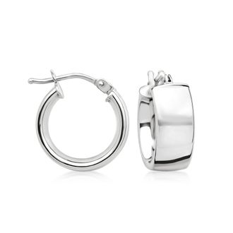 Ross-Simons Italian 14kt White Gold Huggie Hoop Earrings