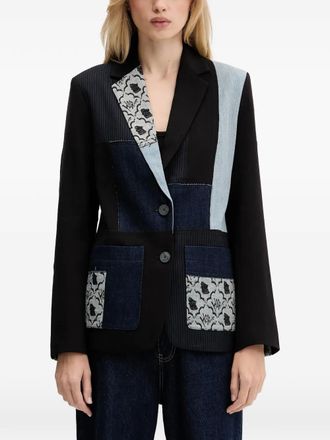 Desigual Blazer met patchwork - Zwart