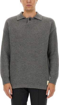 Emporio Armani Ribbed Grey Wool Jersey
