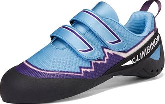 Generic Unisex Anti-Slip Wear-Resistant Climbing Shoes - Outdoor Lightweight Bouldering Climbing Training Shoes for Women (Black and Blue,8.5)
