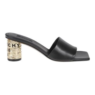 Givenchy Tape Heeled Mules - Dames - Muiltjes - Zwart - 37 EU - Leer - Schoenen