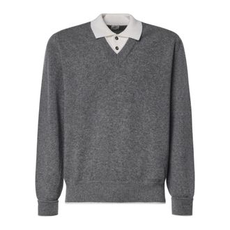 Eleventy Lang Gebreid Vest - Heren - Truien - Grijs - Maat: M Leer