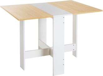 HOMCOM Homcom - Mesa De Comedor Plegable Con 2 Alas Abatibles Moderno Para Cocina 103x76x73,5cm