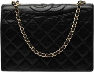 Chanel Pre-owned Quilted Crossbody Tas - Dames - Vintage Schoudertas - Zwart - ONE Size - Leer - Vintage
