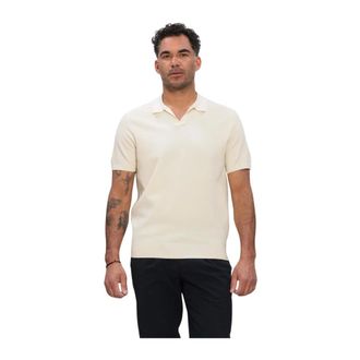 Profuomo Tops, Heren, Geel, M, Katoen, Polo Open Collar Luxury Basic