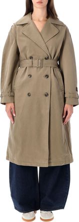 Levi's Double-Breasted Long Belted Trench Coat