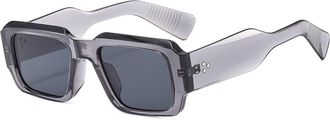 Generic Mens Outdoor Square Sunglasses Womens Driving Commuting Vacation(Grey)