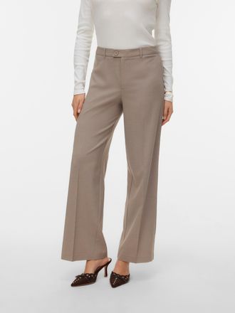 Vero Moda Anzughose VERO MODA VMTEXAS MW STRAIGHT PANT NOOS, Damen, Gr. XL, L&auml;nge 30, moon rock detail:melange, Web, Obermaterial: 75% Polyester, 21% Viskose, 4