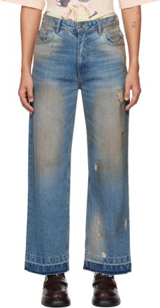【YOURNUS】Crimson Maxi Wide Denim Pants Jeans - Unipair