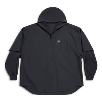 Balenciaga Unity Sports Icon Patched Shirt Large Fit Black 768771TNM601000