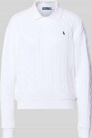 Polo Ralph Lauren Regular Fit Pullover mit Polokragen in Weiss, Gr&ouml;&szlig;e XXL