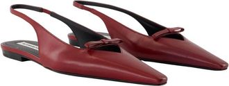 Victoria Beckham Womens Calfskin Slingback Flat Burgundy