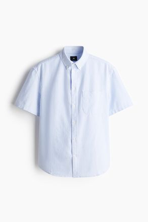 H&M Kurz&auml;rmeliges Oxford-Hemd in Regular Fit - Blue
