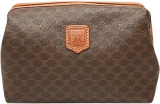 Celine Pre-owned Canvas Pouch - Dames - Vintage Clutch - Bruin - ONE Size - Leer - Vintage