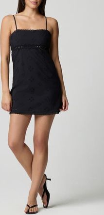 Florence By Mills Square Neck Cotton Eyelet Minidress in Black at Nordstrom, Size Xx-Large