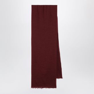 Destin Bordeaux silk and cashmere-blend scarf
