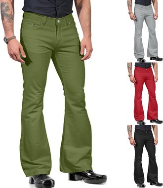 Generic 1970S Fancy Dress Men Mens Vintage Bell Bottom Jeans 60S 70S Outfits for Mens, Mens Disco Pants Flared Trousers Jeans Flair Flared Trousers, 1960S Gro