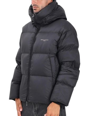 A|X Armani Exchange Down Jacket with Hood - Black