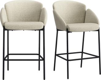 Moloo Silla de bar de tela beige (x2)