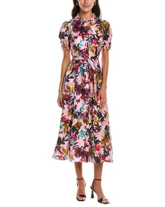 Saloni Saloni Vanessa Dotty Stamped Satin Silk Dress