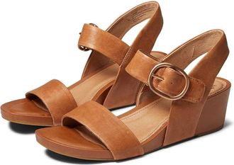 S&ouml;fft Vaya Womens Luggage Brown Leather Wedge Heel Sandals ZOGG2397
