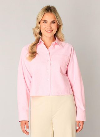 Base Level Hemdbluse BASE LEVEL Bea, Damen, Gr. 38, soft pink, Web, Obermaterial: 100% Baumwolle, unifarben, bequem taillenlang, Rundhals, 1-Knopf-Manschette, Bl