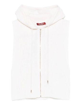 Max Mara zip-up sleeveless hoodie - women - Fabric - M - White