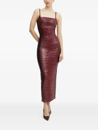 Hérve Léger Gemma metallic dress - women - Elastane/Nylon/Rayon - S - Red