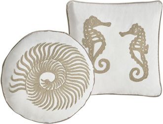 Beliani Set of 2 Scatter Cushions White Cotton Fabric Animal Pattern 45/45 x 45/45 cm Throw Pillow SINDORA
