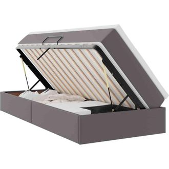 vidaXL Storage Bed with Mattress Grey 100 x 200 cm Faux Leather vidaXL