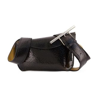 Alexander McQueen Crinkled Calfskin Shoulder Bag - Black