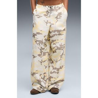 Puma Street Glam Relaxed Camo Pants in Buttercream at Nordstrom, Size X-Large