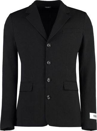Dolce & Gabbana Black Notch Lapel Single-breasted Blazer