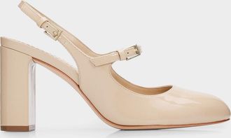 Cinq &agrave; Sept Lola 80MM Patent Leather Slingback Pumps