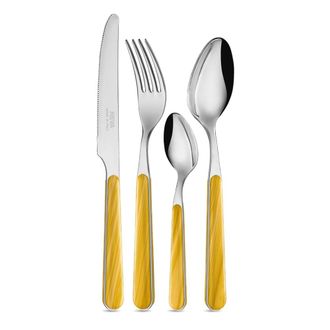 Neva Juego 24 cubiertos acero inoxidable con mango efecto madera