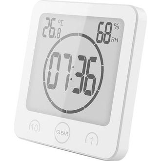 OEM Reloj De Ducha Para Ba&ntilde;o, Alarma Digital Lcd, Term&oacute;metro E Higr&oacute;metro, Temporizador De Cuenta Regresiva (blanco)