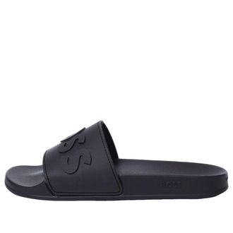 HUGO BOSS Raised Italian Made Slides Black 50498241-005