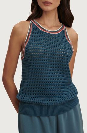 Varley Aberg Halter Cotton Knit Tank in Heron Blue at Nordstrom, Size X-Large