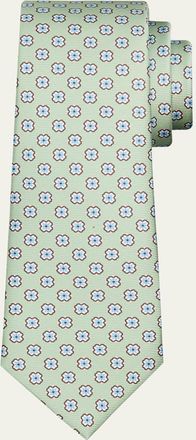 Kiton Mens Floral Medallion Silk 7-Fold Tie